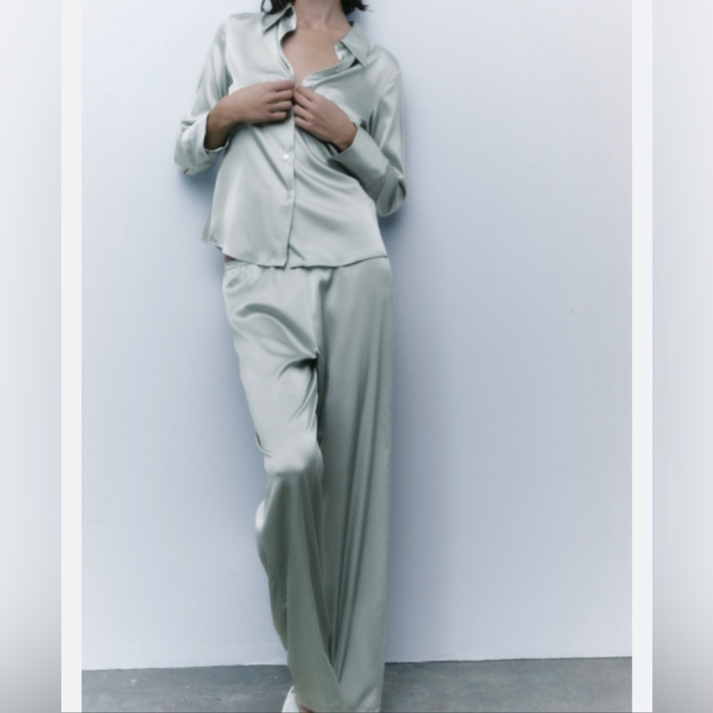 Mulberry Silk pants - light green